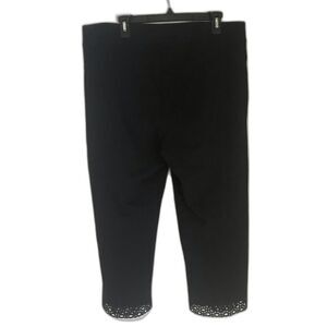 Slim Factor by Investments Size 1X No Waist Lace Hem Cropped Pull-On Pants